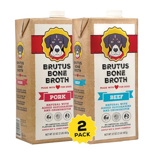 Brutus Bone Broth Liquid for Dogs | All Natural | Made in USA | Glucosamine & Chondroitin for...