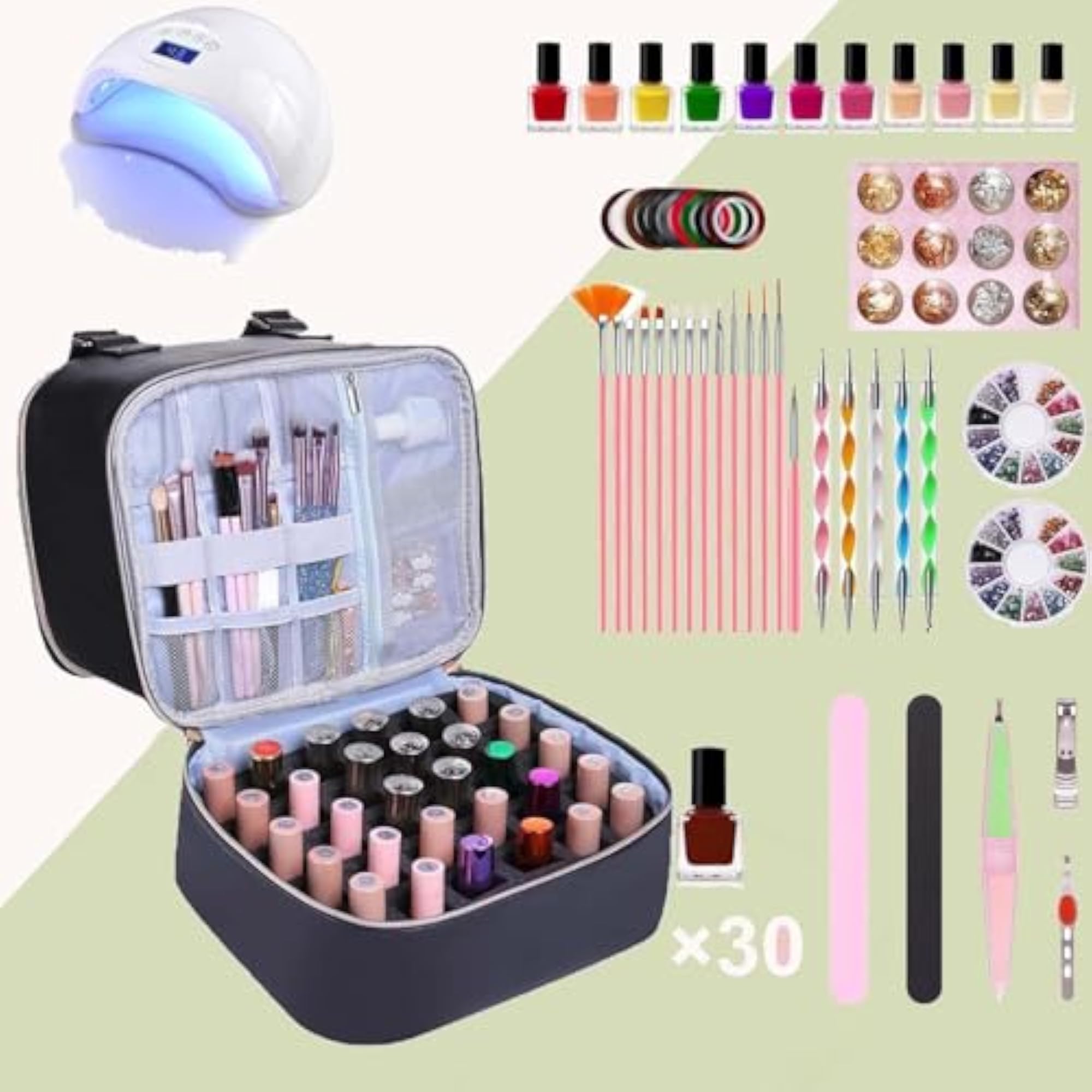 Double Layer Nail Polish Carrying Case Bag for Women