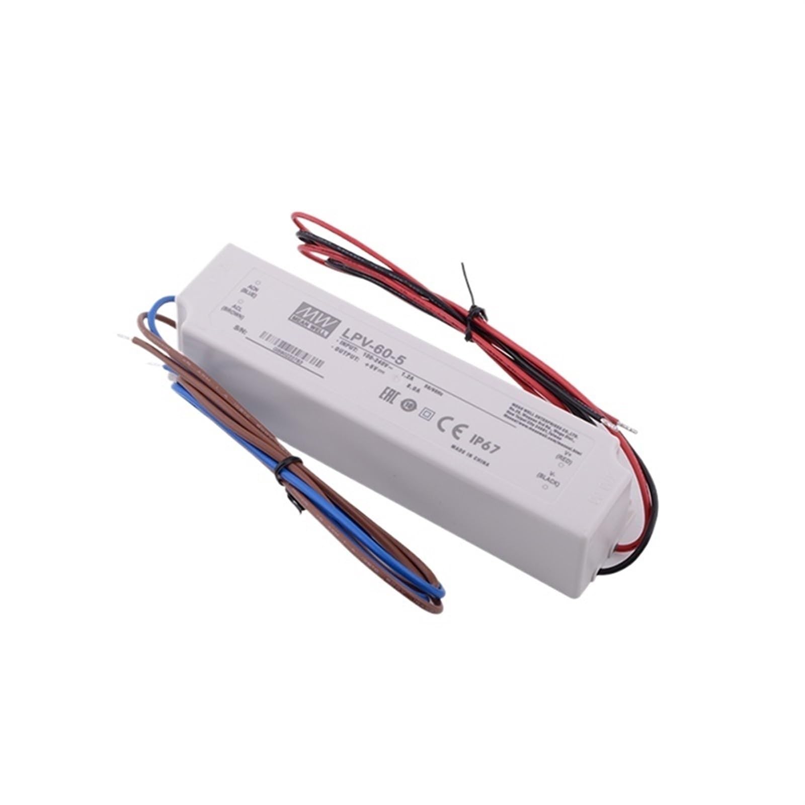 FCARUMIQP LPV-60 LED Driver 110/220VAC to 5V 12V 15V 24V 48V DC 60W Waterproof IP67 Constant Voltage Switching Power Supply(Lpv-60-5 5v 8a)
