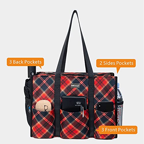 Image of TOPDesign Utility Water Resistant Tote Bag with 13 Pockets, Zipper Closure