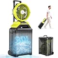 TaskStar 13" 8 Gal Outdoor Misting Fan, Rechargeable 30000mAh Misting Fans for Outside, 7-30H Runtime, Remote Control & Oscillation, Portable Cooling Fan for Patios Camping Garage Golf Sports Travel