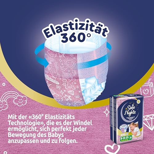 Babylino Safe Nights Girl, Höschen für die Nacht für Mädchen von 8-13 Jahren (30-48 kg), 14 Stück – Ansicht 2