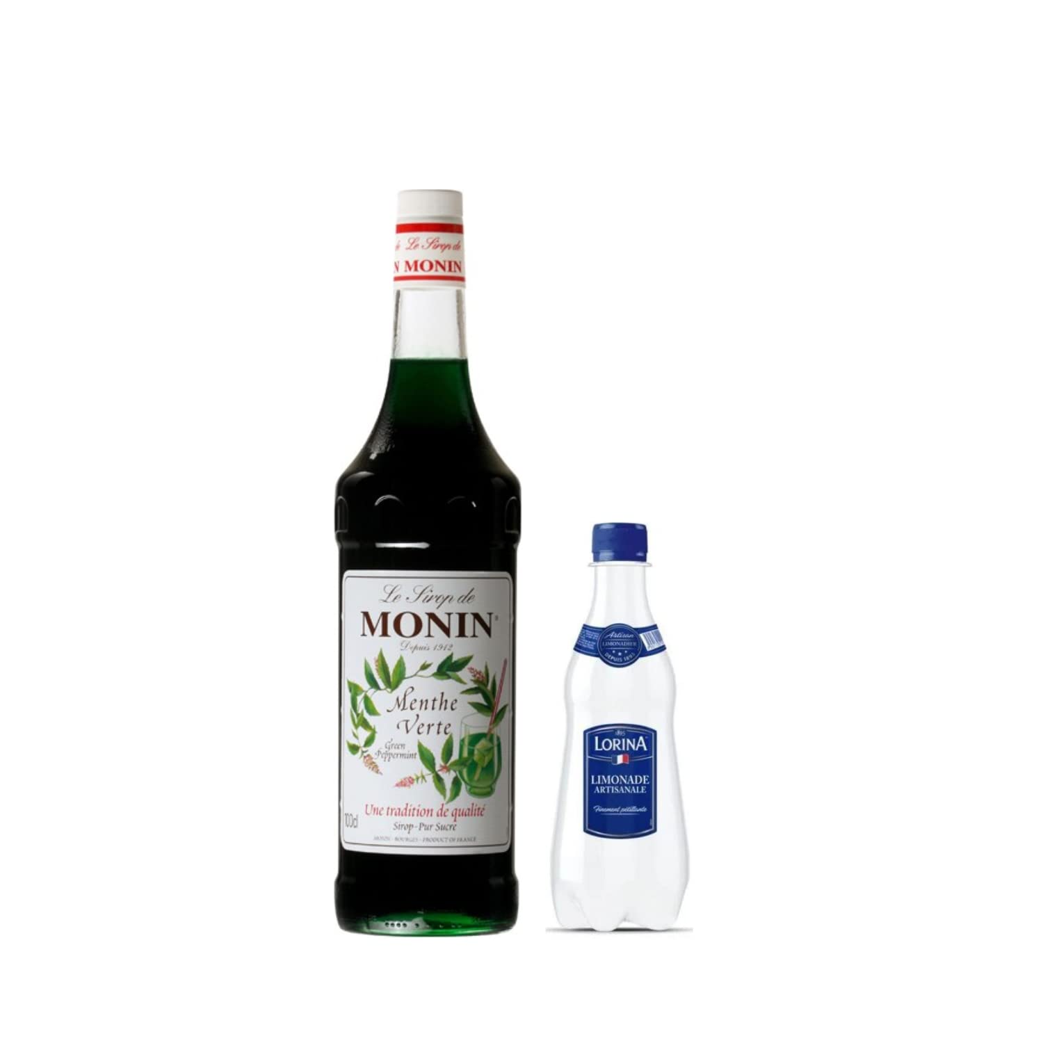Set de almíbar y limonada: Almíbar - Menta 1L – Limonada Lorina (24x42cl)