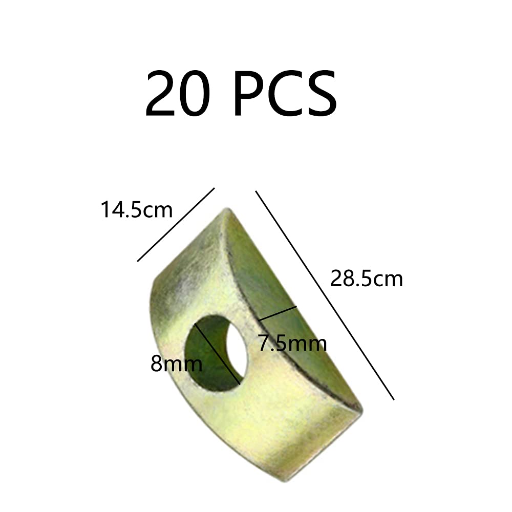 20 Pcs Half Moon Washer Furniture Nut Connector Nuts Spacer Washer