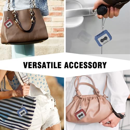 Image of AGLOO 2 Pcs Creative Mini Tape Recorder Keychain - Retro Cassette Player Portable Keychain Gifts with Three Chinese Songs - Ornament for Backpacks, Handbags