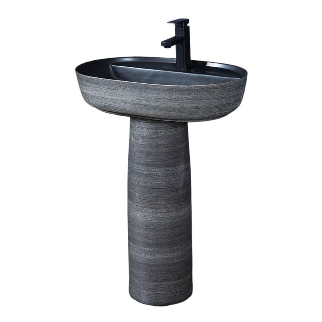 Aertsdfgt A Vessel Sink Ceramic Pedestal Basin Countertop Sink Wash Integrated Outdoor Balcony Garden Pool Table