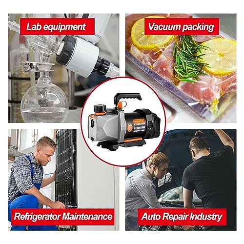 Bomba de vacío, bomba de vacío sin cable para refrigeración, 7CFM 1/2HP 1/4" entrada de aire, para automóvil y hogar, con batería de 18V miniatura 3