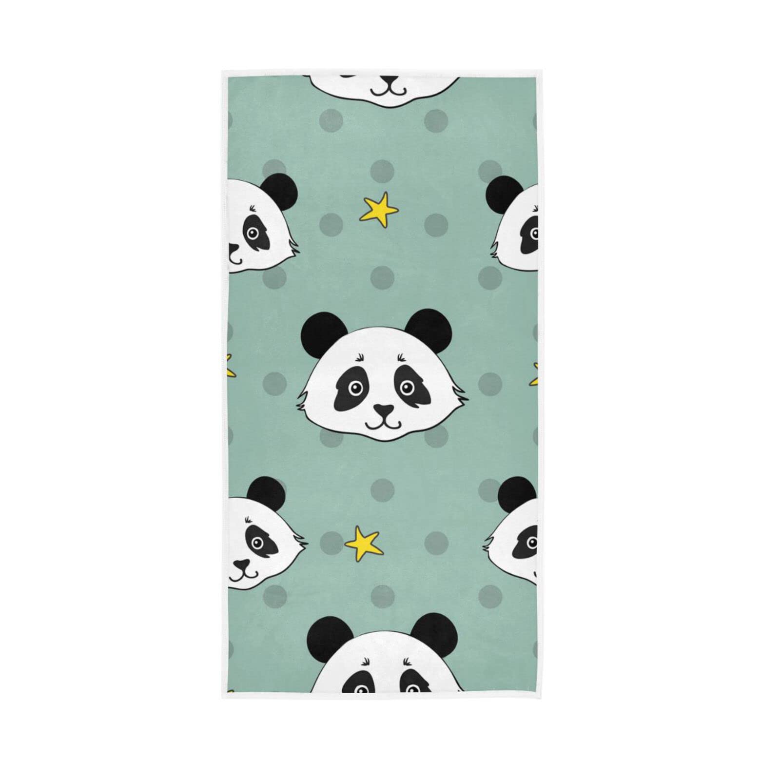 HUYGD Hand Towels Cute Animal Panda Pattern Decor Fingertip Soft Face Towel Absorbent Bathroom Kitchen Towels