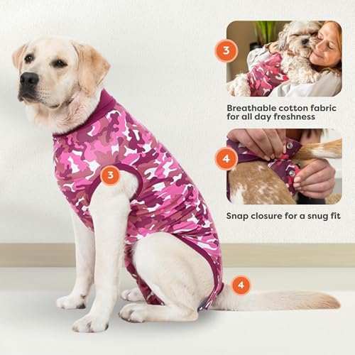Suitical Recovery Suit Hund, S+, Rosa Camouflage