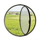 XUOUP Runde Fenster Für Gartenhäuser, Belüftetes Bullauge Fenster Aus Gehärtetem Glas Mit Flächenbündiger Montage Und 360°-Drehung, Geeignet Für Badezimmer, KellerBlack A, 100cm/40in
