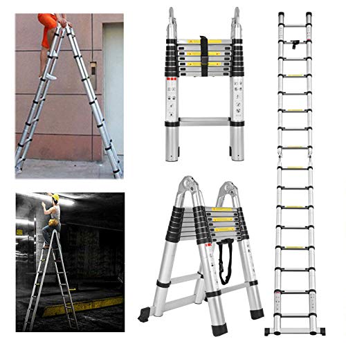 Hostrom StablePro 3-Ebenen-Leiter – Ausziehbar, Aluminium, Max. 5,05 M Arbeitshöhe, 150 Kg Belastbar