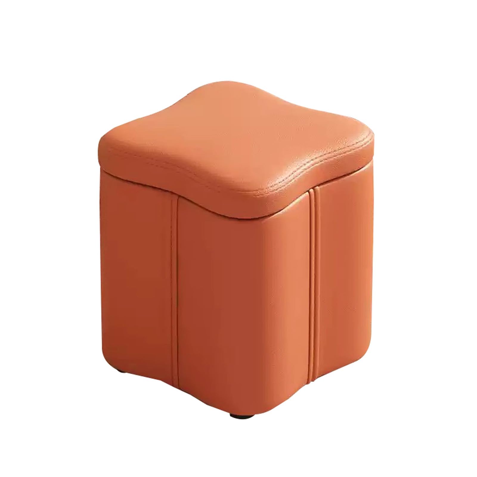 OIFAODAO Storage Bench Footstool Upholstered Footrest Box with(Orange)