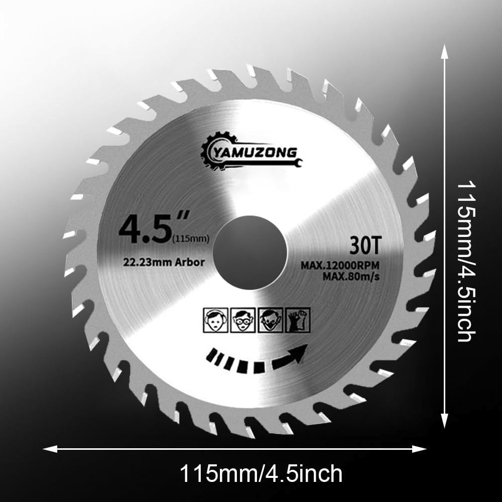 4.5" Angle Grinder Circular Saw Blade 30 Teeth Woodworking Saws Blade Carbide Saw Blade Saw blade for angle grinder 115mm for wood cutting - Image 4