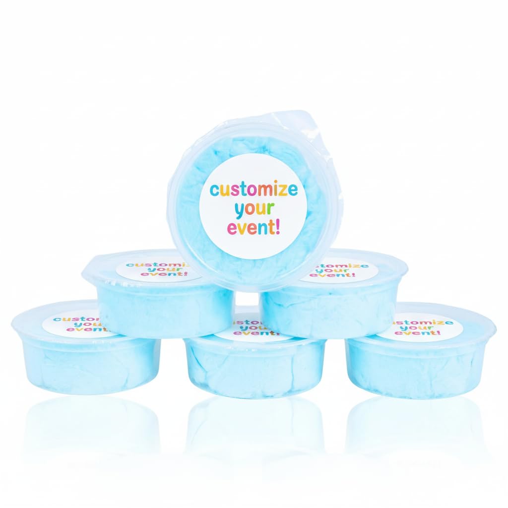 Cotton Candy Tubs - Customizable - 24-Pack (.7oz ea) | BLUERASPBERRY | Sticker-Ready Party Favors, Gifts | Lupy Lups!