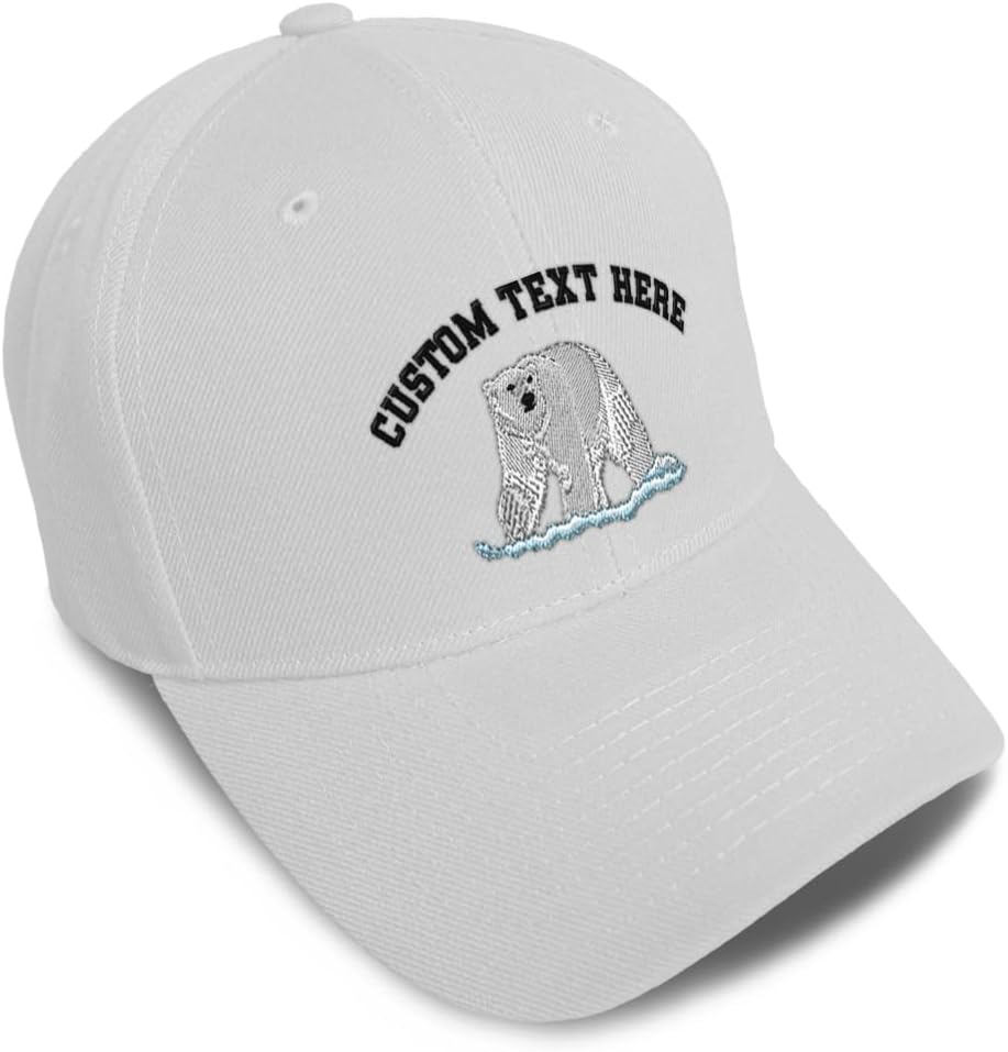 Baseball Caps for Men & Women Embroidered Animal Wildlife Polar Bear Ladies & Men Baseball Hats Acrylic