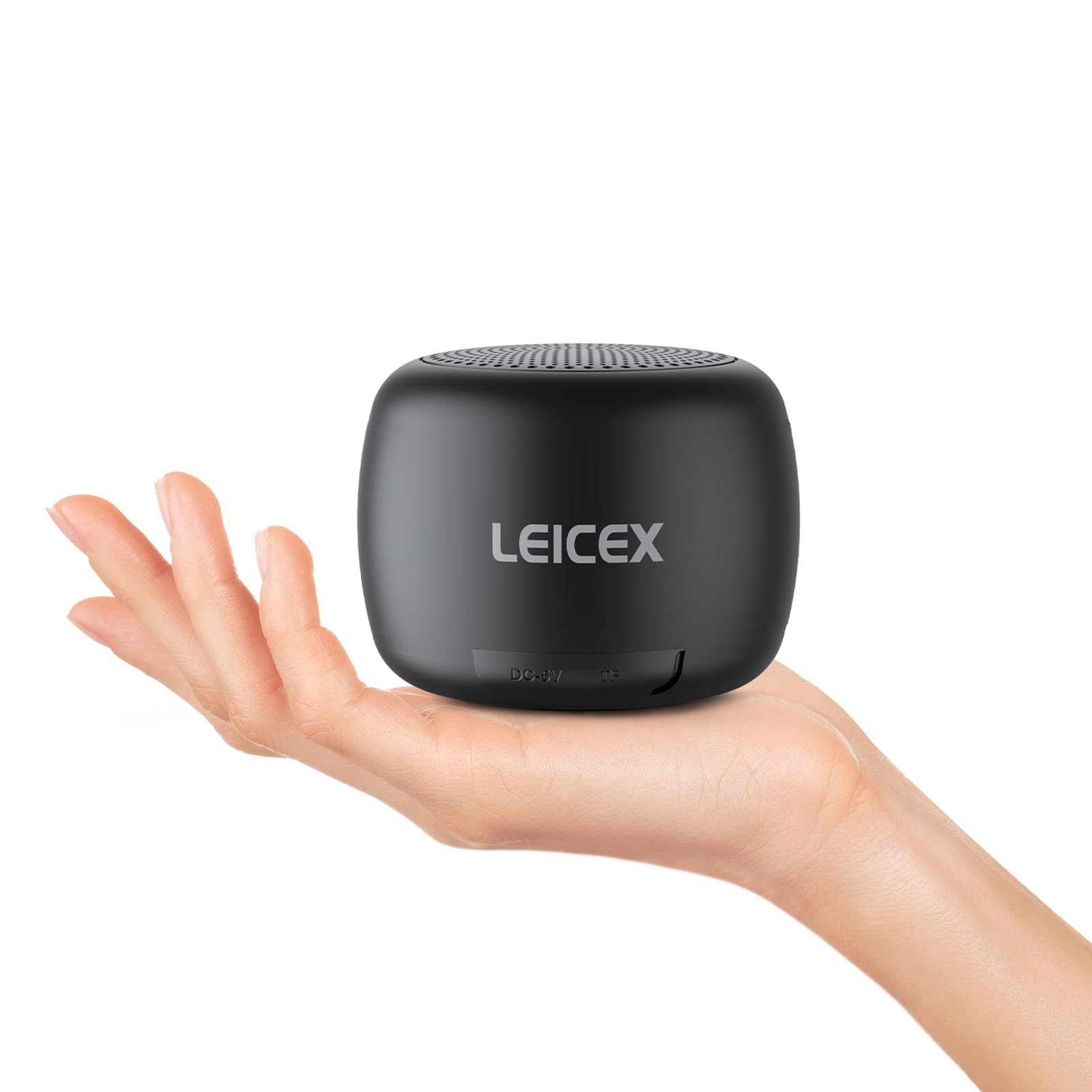 LEICEX Small Bluetooth Speaker Portable Speakers-Mini Wireless Speaker with HiFi Stereo Sound，Big Rechargeable Battery,Waterproof Travel Speaker with Hanging Rope for Easy Carrying.(Black)