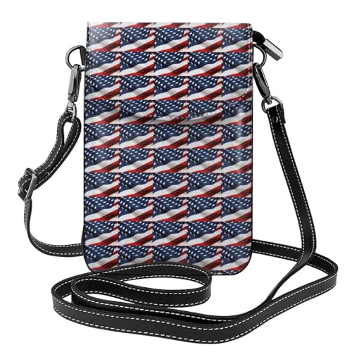 Mini sac à bandoulière léger imprimé drapeau américain pour femme