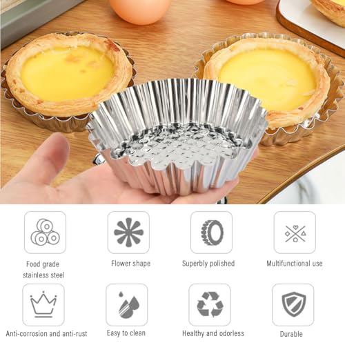 OTYMIOW Formy do ciastek małe nieprzywierające powłoki 20 szt. Formy do pieczenia ciasta Quiche Formy okrągłe formy do ciast ze stali nierdzewnej