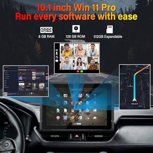 Image of Rugged Tablet Win 11 Pro, 10.1 inch Celeron N100 Industrial Outdoor Work PC, IP67 Waterproof 8GB RAM 128GB eMMC Tablet PC, 8000 mAh Battery with 4G LTE /GPS /WiFi5.0 /BT5.0 /FHD for Field Workers