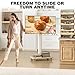TVON Rolling TV Stand for 32 to 65 70 Inch TVs, Elegant Floor TV Stand with Wheels, Mobile TV Cart with 9 Levels of Height Adjustment for Optimal Viewing, White Floor Stand for Living Room