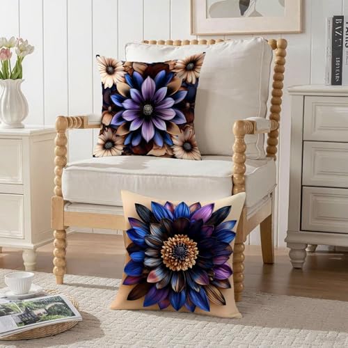 Housse coussin 65x65cm en velours de prestige double face violet