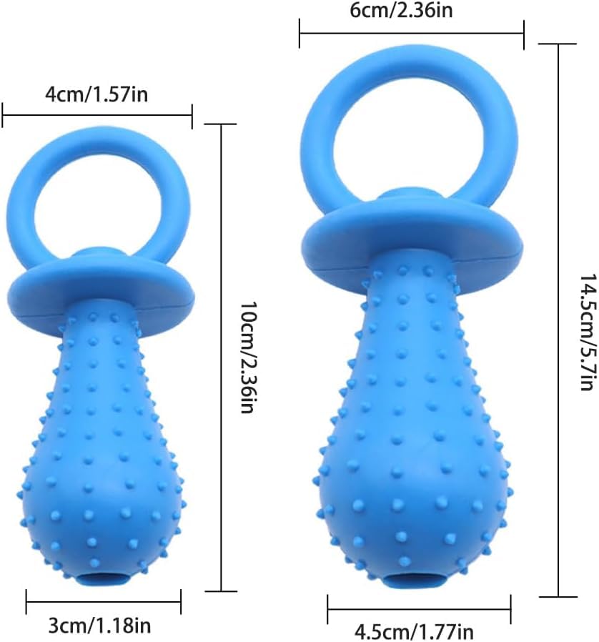 Blauer Schnuller für Hunde, Kauspielzeug, Mini-Bissresistent, Glockenform, Gummi-Schnuller, Glocke, Kauspielzeug, Spiel-Trainingsspielzeug für Haustiere, Welpen, Hunde, Welpen, Molar, Kauspielzeug