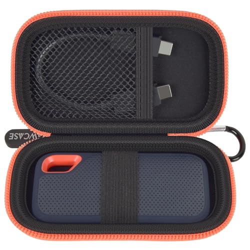 Image of GWCASE Hard Case for SanDisk Extreme Portable External Solid State Drive | Protective Storage Bag Fits for SanDisk 500GB / 1TB / 2TB / 4TB / 8TB SSD, Carring Travel Holder for USB Cables Box Only-Orange Z