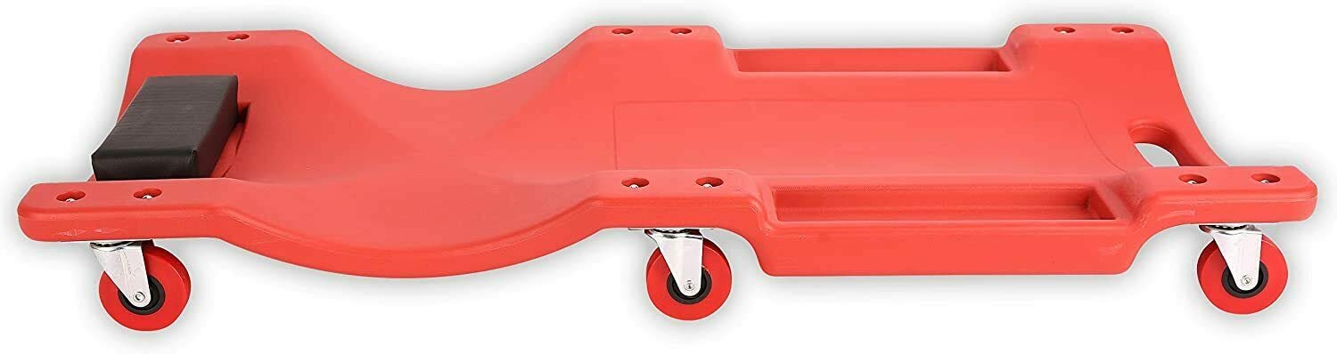 IBK Carrello sotto Auto per Officina, Carrello per Montaggio, Sottoauto Ponte per Montaggio, in polietilene ad Alta densità, con 6 rotelle girevoli a 360 Gradi, 2 scompartimenti, con poggiatesta