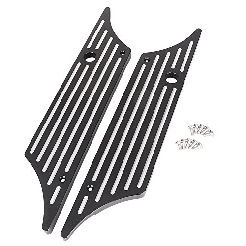 Cubiertas de pestillos para alforjas de motocicleta de aluminio compatibles con modelos Touring Road King Road Glide Street Glide 1993-2013 negras miniatura 7