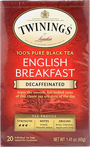 Twinings Decaffeinated English Breakfast Tea, 20 ct