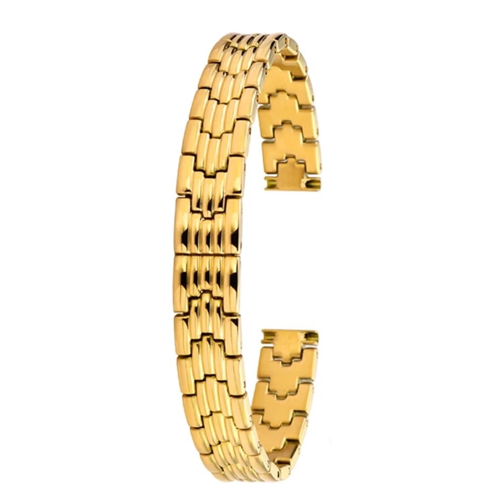 Bracelet de montre en acier inoxydable femme 14mm couleur or boucle maille ultra-fin 3129 Gold