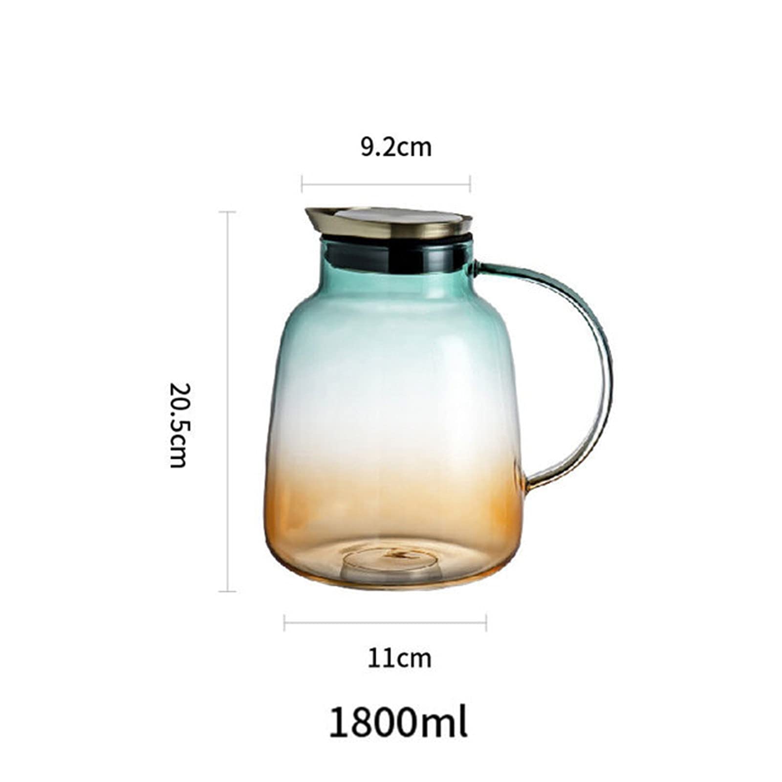 Jarra de Agua Transparente para Nevera, Jarra de Agua de Vidrio para Cocina, Jarra de Jugo Resistente al Calor, Gruesa para Limonada y té Helado.