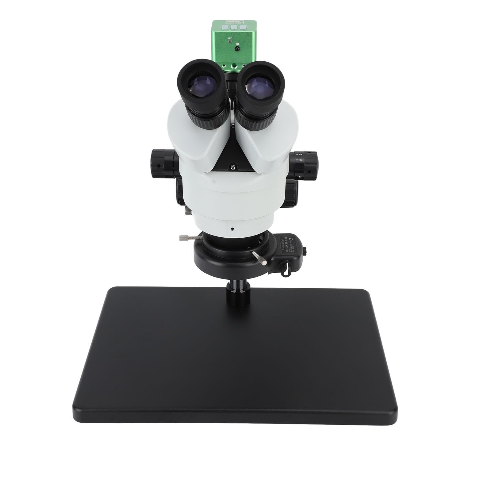 Microscopio Zoom Stereo Trinoculare, 4K 41MP 1080P USB Stereomicroscopio Trinoculare Girevole Microscopio Trinoculare con Supporto LED, Ingrandimento 7x a 45x (Spina europea)