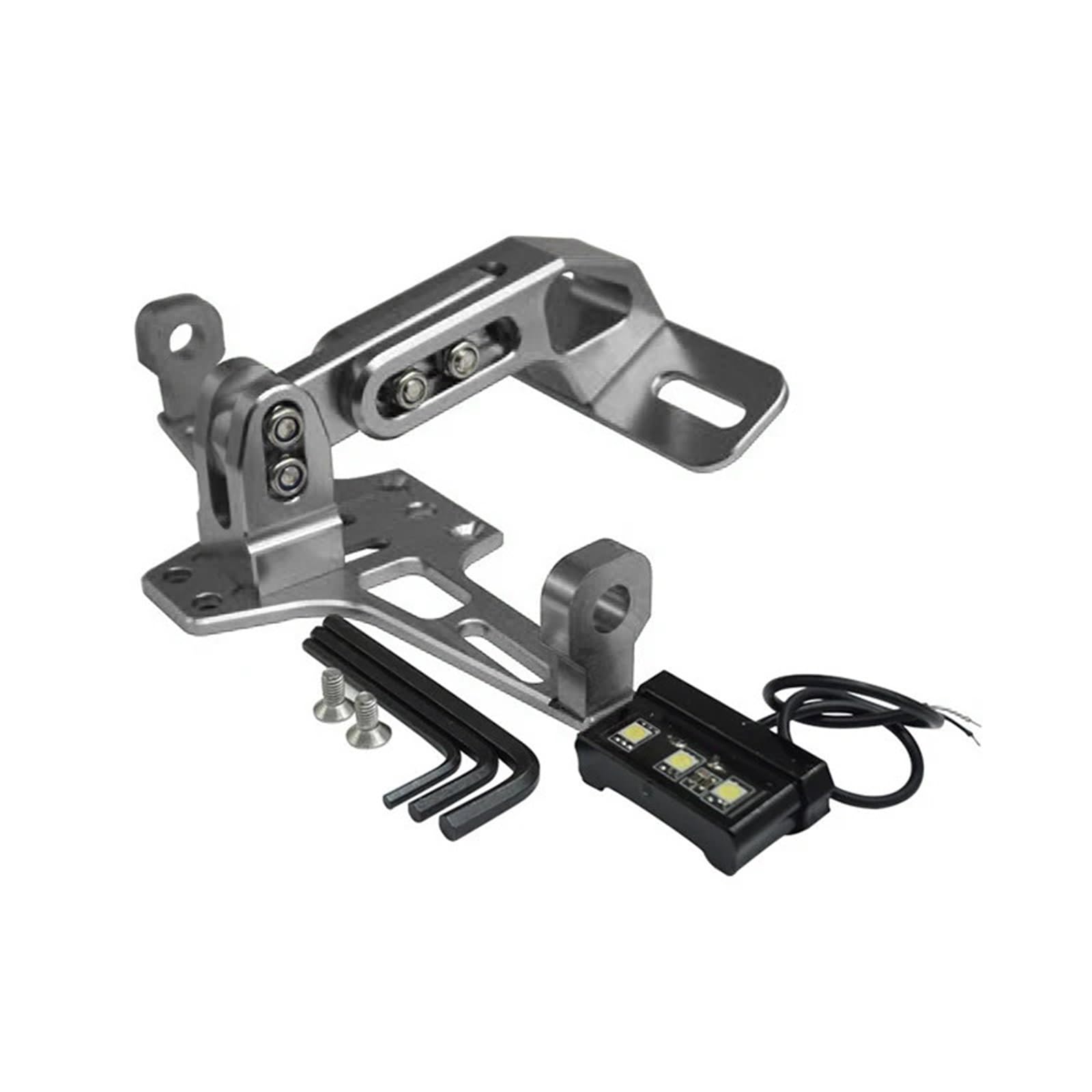 Tablica rejestracyjna Uniwersalne akcesoria motocyklowe Aluminiowy stop Chowany uchwyt tablicy rejestracyjnej Uchwyt tablicy rejestracyjnej ze światłem LED Uchwyt tablicy rejestracyjnej(Style 3)