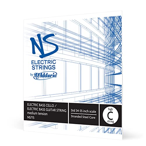 D'Addario NS Electric 4/4 Scale Medium Tension Single High C String for Bass/Cello
