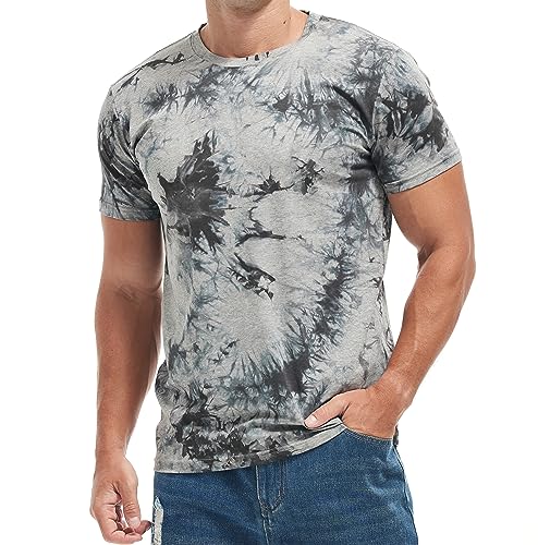 T-shirt homme graffiti tartan gravure imprimé gris clair RONOMO ZR