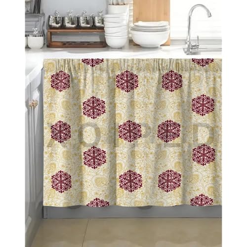 Image of Multipurpose Kitchen Sink Curtain | Under Sink Cabinet Cover Curtain | Waterproof Printed Kitchen Sink Curtain | Home & Kitchen Decor Curtain (SHATKON, Pack of 1)