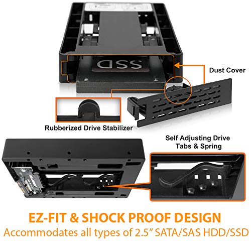 ICY DOCK Tool-Less 2.5" SATA SSD HDD to 3.5" SATA HDD Drive Bay Converter Mounting Bracket Kit Adapter - EZConvert MB882SP-1S-3B