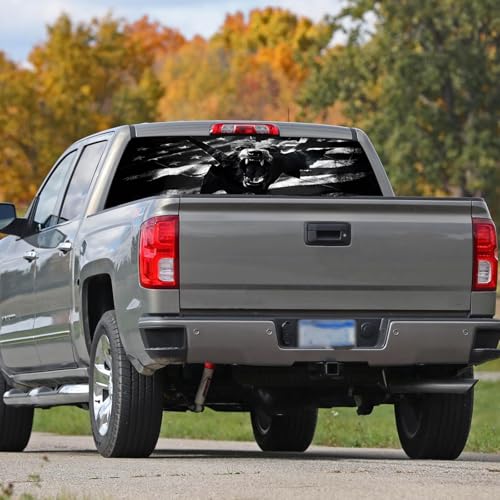 Image of Rear Window Decals for Trucks - 65x22 in Back Window American Flag Decals Fit Most Pickup Trucks SUV, Vinyl Back Window Decal Truck Rear Window Graphics for Personalized
