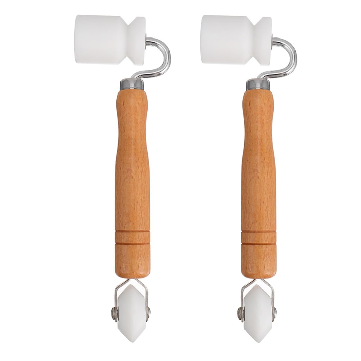 Rodillo para Papel Tapiz y Rodillo de Costura Cojinete Herramienta de Construcción Mango Ergonómico de Madera para Esquinas y Juntas Kit 2 Piezas para Empapelar Hogares