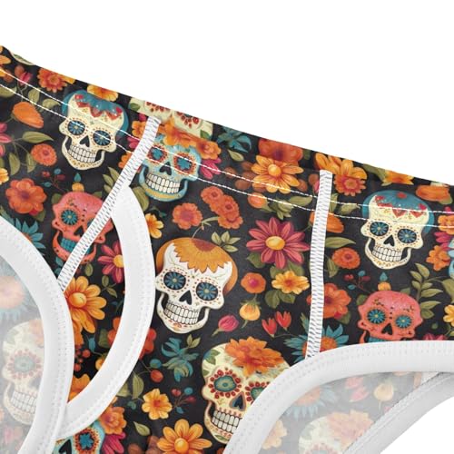 ODAWA Day of Dead Soft Cotton Underwear Tagless Toddler Boy Underwear 2T4