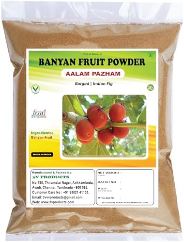 3V PRODUCTS: Banyan Fruit Powder 150g | Aalam Pazham | Bargad | Indian Fig | Marri Udala