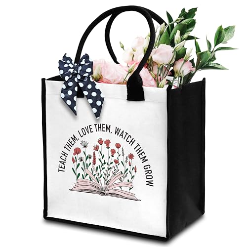 Teacher Tote Bag - Canvas, Water Resistant, 12