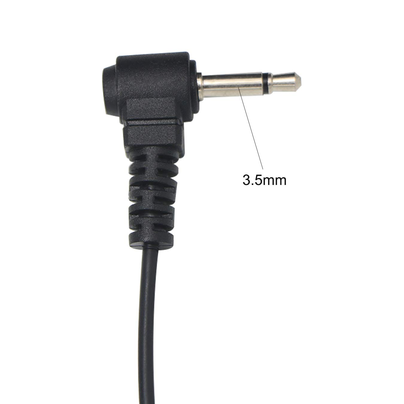 Auricolare solo ascolto da 3,5 mm, in gomma morbida, a forma di D, 1 pin, per radio bidirezionali, microfoni (confezione da 2)