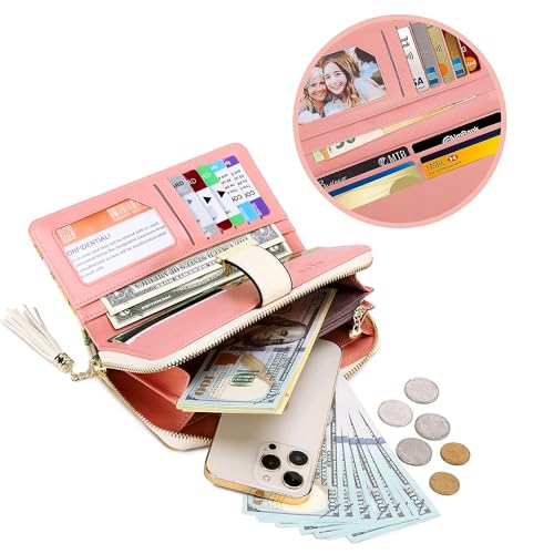 Image of RFID Wallets for Women with Multiple Card Slots and Cellphone Compartment, Womens Wallet, Hydrangea, Classical