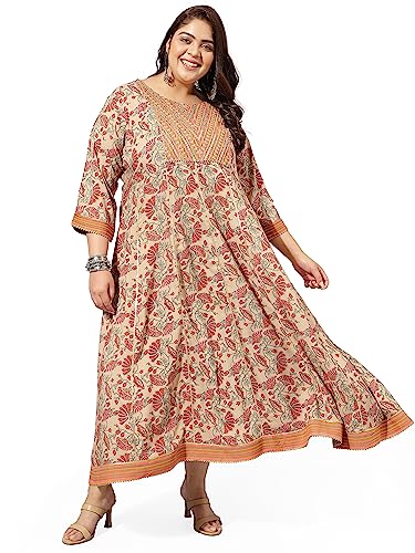 Image of MIRCHI FASHION Plus Size Women's Straight Fit Cotton Printed Kurta Set with Dupatta and Trouser