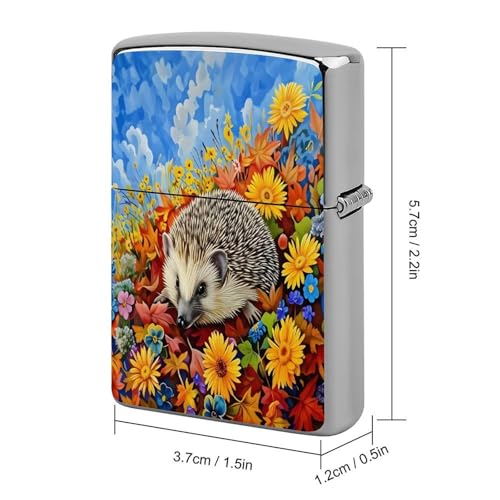 Funda para encendedor cobre diseño erizo flores miniatura 2
