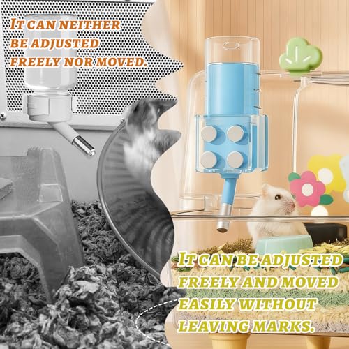 Hamster Water Bottle Holder, Acrylic Hamster Bottle Holder Magnet Small Animals Water Feeder Brackets for Dwarf Hamsters, Sugar Glider, Squirrels, Small Pets - Image 5