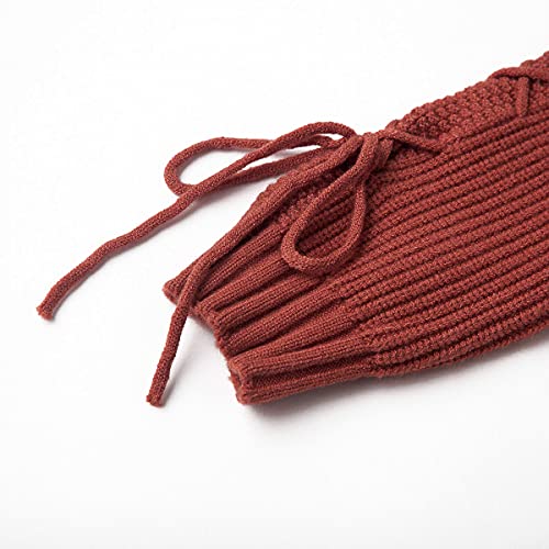 Image of Curipeer Girls Pullover Sweaters, Lace-up Long Sleeve Crewneck | Soft Warm Classic Cable Knit, Winter Fall Spring Daily Wear, Little Kids Tween Girl