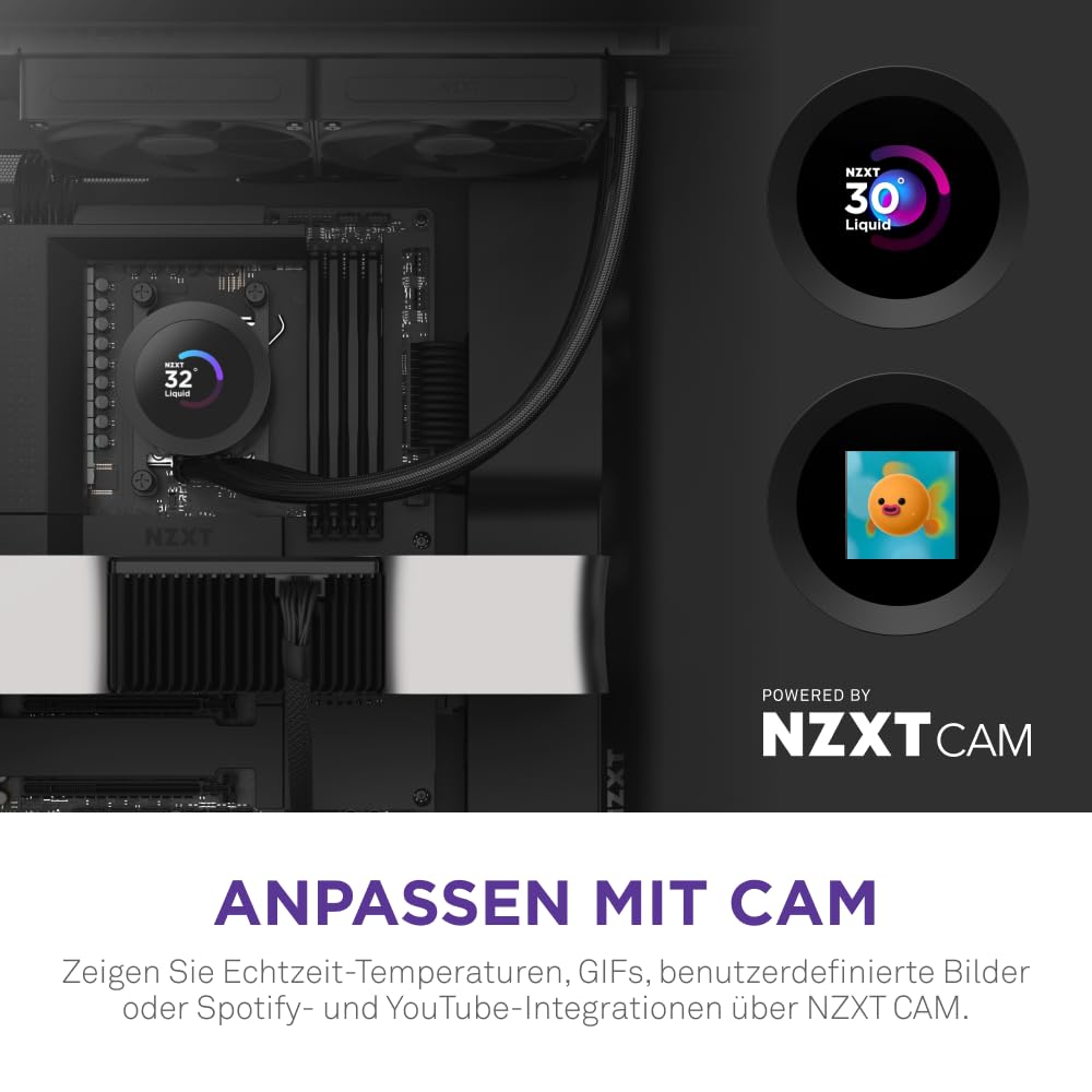 Nzxt Kraken Plus 240 – AIO CPU-Flüssigkeitskühler – Anpassbares LCD-Display – Hochleistungs-Lüfter – Kompatibel mit Intel® & AMD® Sockel – Schwarz – Bild 5